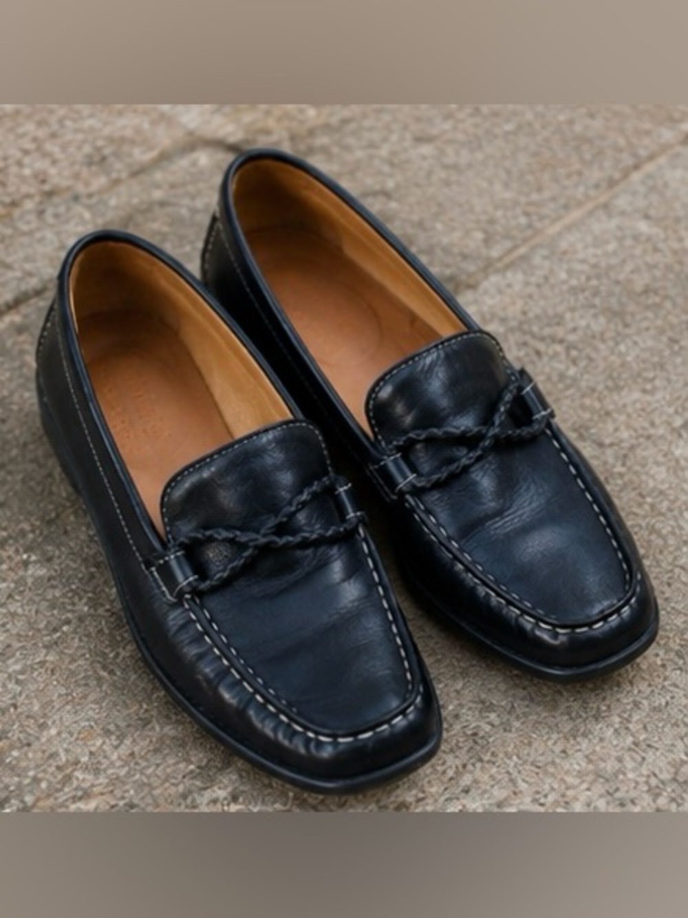 Timberland Smart Comfort Black Leather Loafers Moc Toe Comfort Flats Womens